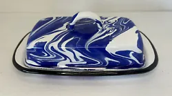 Enamelware Butter Dish With LidNew in box. Perfect condition.