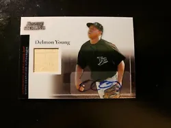2004 Delmon Young Bowman Sterling Auto Autograph Bat Patch Memorabilia. Condition is 