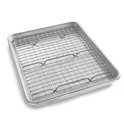 Both the quarter sheet and the cooling rack are oven safe up to 450 degrees Fahrenheit. Nonstick coating - a patented...