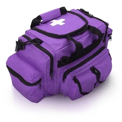 Trauma bag features an adjustable/removable shoulder strap and top carry handle.