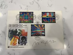 Peter Max 1992 Earth Summit First Day Of Issue Stamp Original Signed.