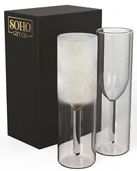 SoHo Champagne Flutes Glasses This year, take your gift game up a notch with this unique gift for the champagne lover...