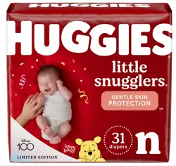 Help support clean and healthy skin for your baby with Huggies Little Snugglers Baby Diapers, designed for up to 12...