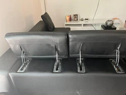 couches sofas sectional used. It has head rest lifters that go up and down. It can also be moved around. Easy to clean.