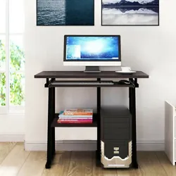 1 desktop computer desk. Special design: sturdy structural design, Fine veneer, Rounded corners, Pull-out Keyboard...