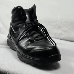 Nike ACG Manoa Water Resistant Hiking Work Boots Triple Black 454350-003 Sz 13.
