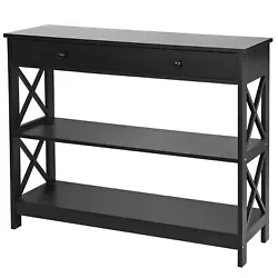 Elegant yet Practical! 3-Tier design(2 shelves and 1 drawer) provides a lot of storage and display space; The drawer is...