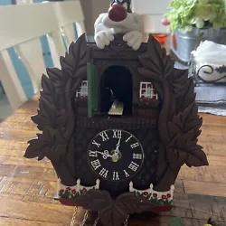 Clock works but being sold as is due to the following: on door needs to be reattached, missing tweet bird that comes...