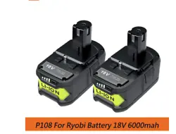 Ryobi ONE+ P104 P105 P102 P103 P107 P108 18V Batterie dOutils. Capacité de la batterie : 6000mAh. Tension de la...