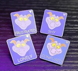 Disney FIGMENT Emotions - Hidden Mickey - Disney Trading Pins (Set of 4). Comes with SHY, CONFUSED, LONELY, & FUSTRATED.