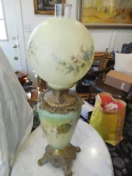 Antique Gone With The Wind Style Oil Table Lamp Electrified and in working condition. Good condition overall. See all...