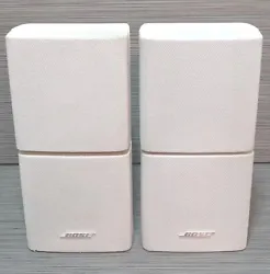 2 Bose Double Cube DoubleShot Speakers Surround Sound White  Tested and working  Please view all pictures for detail as...