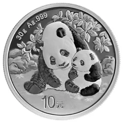 Why order this 2024 China 30 Gram Silver Panda Brilliant Uncirculated coin?. Specifications for this 2024 China 30-gm...