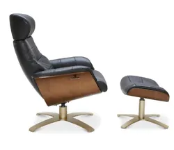 leather Swivel Chair & Ottoman. Ann also Midnight 100-% leather with pebble graining memory swivelChair: 31 w x 33 d x...