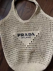 PRADA Raffia Tote Bag in Natural used only twice! Beautiful but just too big for me. Comes with dust bag. $1990 retail...