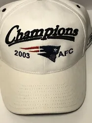 Brand New With Tags / Stickers!New England Patriots 2003 NFL AFC Champions White Hat By REEBOKOne size fits all...