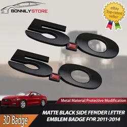 3D 5.0 Emblem Fender Badge Decal Sticker For Ford Mustang GT Coyote 5.0L Black. Fit for: For Ford Mustang GT 5.0...