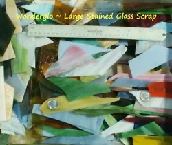 WonderGlo Stained Glass. Large Scrap Pieces. Variety ~ Many Types ~ Shapes ~ Colors ~ Manufacturers. Great Stained...