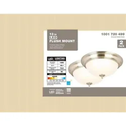 Featured is a 13 in. These long-lasting integrated LED light source fixtures provide an evenly distributed clean,...