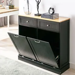 Extra drawer provides storage for garbage bags, scissors, etc. Double Tilt Out Trash Can Cabinet, Wooden Kitchen...