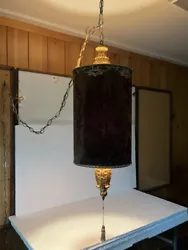 14 foot chain with plug-in electrical cord. Pull chain light fixture. Tested - WORKS. Shows wear with age and use....