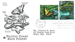 US FIRST DAY COVERS PACIFIC COAST RAIN FOREST COMPLETE SET OF 10 STAMPS 2000.