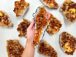 These are heat-treated raw Citrine clusters imported from Brazil. Each piece is unique and the color shades range from...