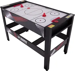 The table plays air-powered hockey, billiards, table tennis, and launch football. The table includes both end and side...