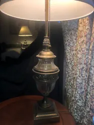 Matching Pair of Stiffel Brass And Crystal Heavy table Lamps 36