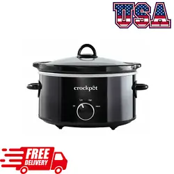 NEW Crock-Pot 4 Quart Manual Slow Cooker, Black. Use the manual warm setting to keep food warm while you are serving,...