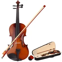 The head, back and sides of this acoustic violin are all made from basswood while the fingerboard, tailpiece, pegs, and...