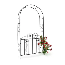 Arceau à rosiers résistant aux intempéries. Cette arche ornée est faite en fer époxy. Elle est donc très stable...