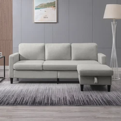 ⭐【L-Shape Combination Sofa Can Wonderfully Match Your Living Room】The ottoman can be placed anywhere so that the...