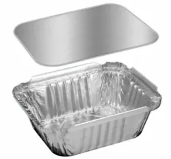 PREMIUM QUALITY ivcf 50 1 LB OBLONG ALUMINUM FOIL PANS. (Silver side of aluminumized board lid faces down on food). W/...