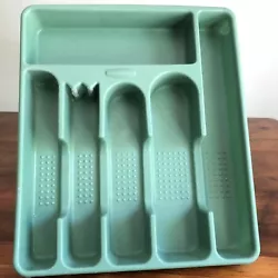 Vtg Rubbermaid 2925 Hunter Green Cutlery Flatware Tray Utensil Drawer Organizer. Please note there are marks from...