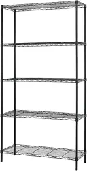 Item model number 5-Shelf Wire Shelving Adjustable. Leveling feet allow the wire shelving to be placed on uneven...
