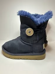 UGG Bailey BootsButton, Blue Toddler Size 8 ShearlingShips usps includes tracking Some wear at toes see photos