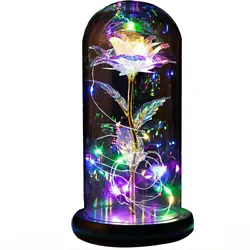 This is a galaxy rose is made of high quality advanced pvc. Crystal rose glass flowers are eye catching and beautiful!...