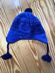 Patagonia Baby Benie VTG winter Sewn harlequin style blue sz S Cap Hat.