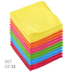 Microfiber Cleaning Cloths, Set of 12 Car & Home Cleaning Cloths /Rags-12