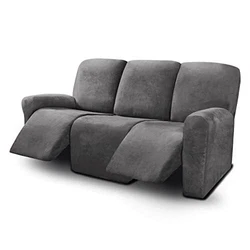 ULTICOR 8-Pieces Recliner Sofa Covers Velvet Stretch Reclining Couch Covers for 3 Cushion Reclining Sofa Slipcovers...