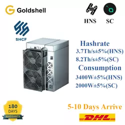 Goldshell HS6 SE Miner ASIC. Goldshell HS6 SE (HNS & SC) Miner! HNS Hashrate: 3.7TH/S±5% HNS Power: 3400W±5%. HNS...