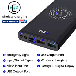 Power Bank Portable 900000mAh for Apple iPhone 13 12 Magnetic Portable Battery. Output Power: PD22.5W ; Qi Wireless...