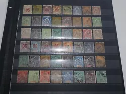 On retrouve 48 timbres obliteres. Voici un joli lot de timbres des anciennes colonies francaises en vrac. Bonne cote.