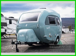 nuCamp RV Barefoot travel trailer Std. Model highlights: •Two Burner Cooktop •Rear Wet Bath •Wardrobe with Table...