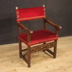 Rembourrage en bon état. Hauteur dassise 54 cm. H 102 x L 65 x P 55 cm. Antike italienischer Sessel aus dem frühen...