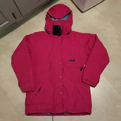 Selling VTG Retro Womens Pink Patagonia Zip Snap Jacket Parka Coat Size 12. A snap on one of the pockets is broken (See...