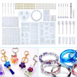 Package Included: 8 x Jewelry Mold 5 x Plastic Stirrer 5 x Plastic Dropper 5 x Plastic Spoon 5 x Shapes Resin Molds 1 x...