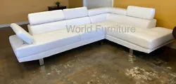 Modern Sectional White Faux Leather. Modern sectional white faux leather with headrests. 105