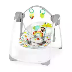Treat baby to a breezy vacation state-of-mind with the Bright Starts Playful Paradise Portable Swing. Like palm trees...